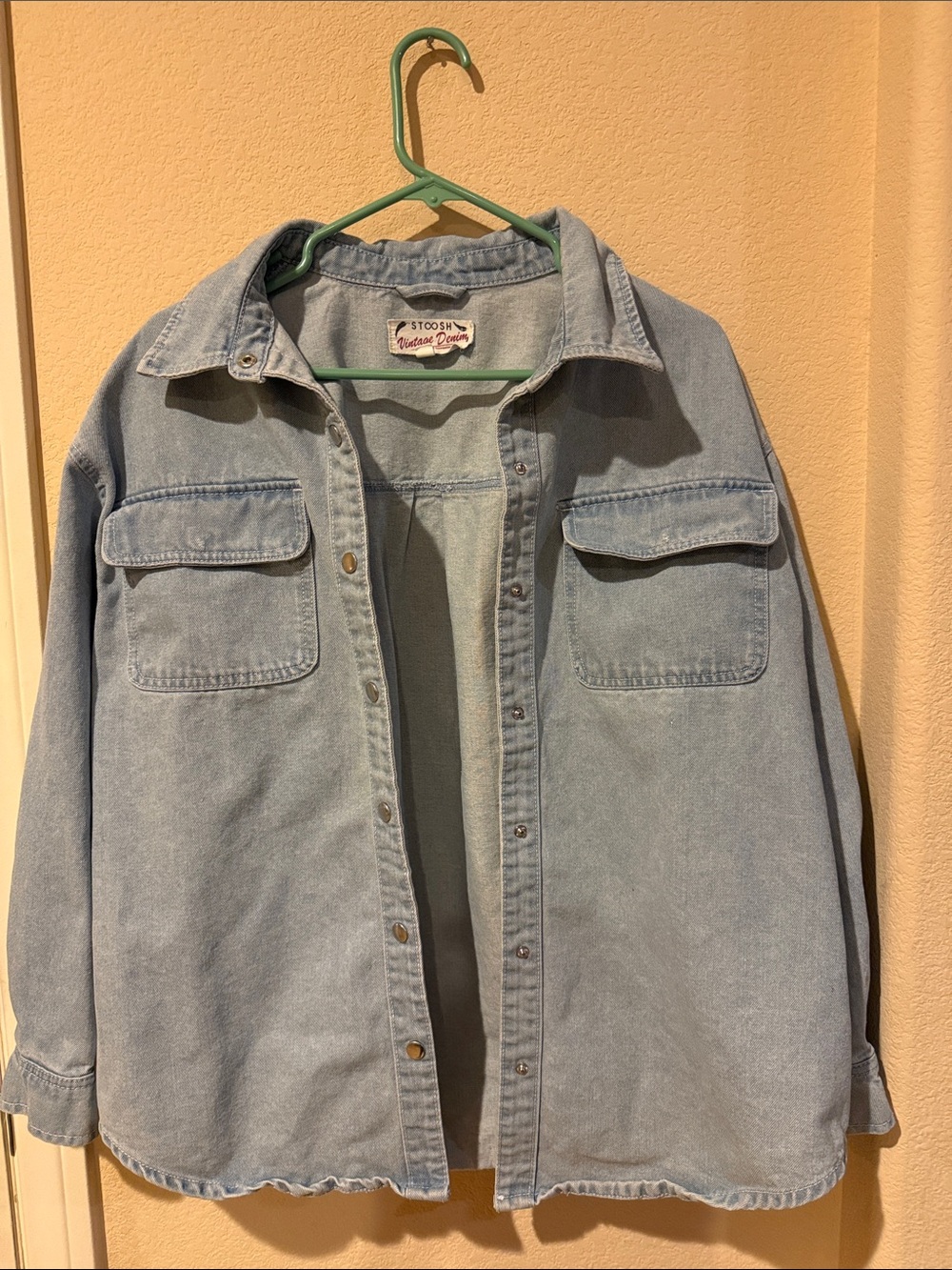 Stoosh Light Denim Button-Front Shirt Jacket